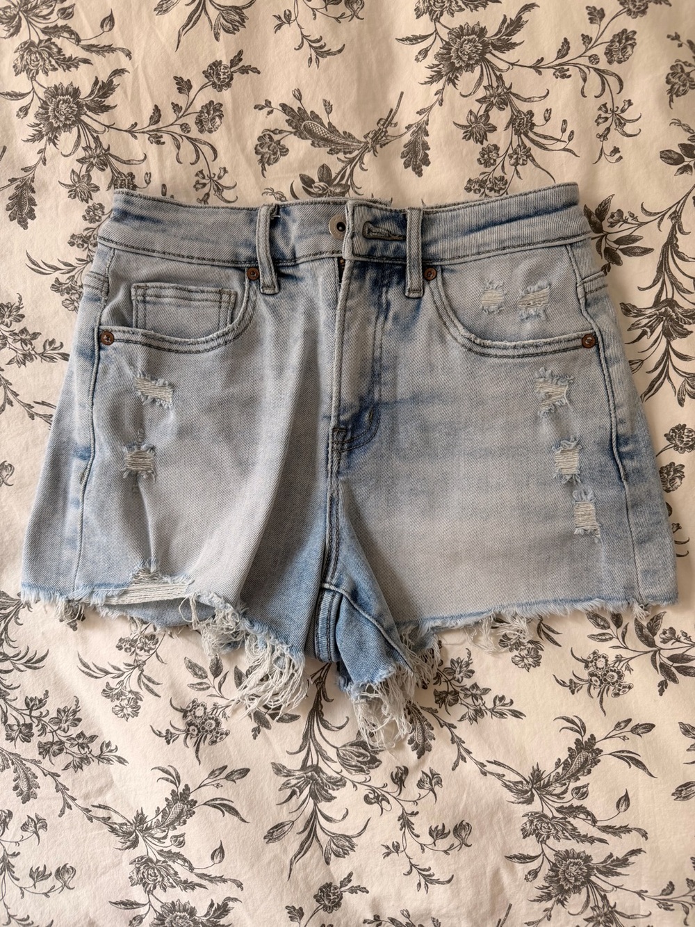 Altar'd State Light Blue Distressed Denim Cutoff Shorts